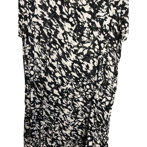 Denim 24/7 Black & White Abstract Print Dress 1X 22/24 Oversized Maxi - Picture 9 of 13